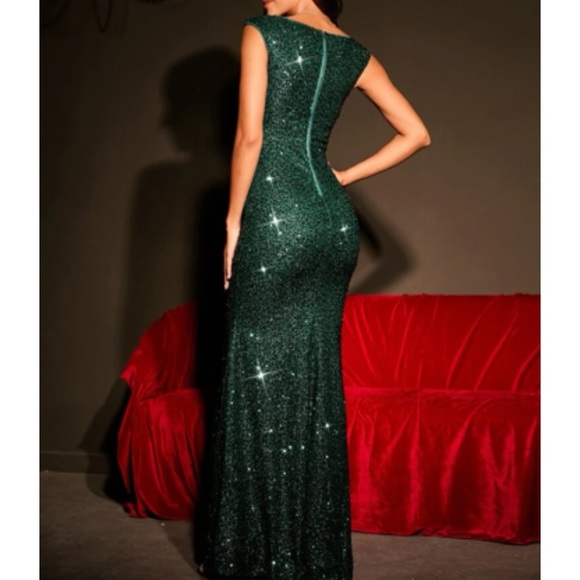 Luxe zip back mermaid hem bridesmaids party formal evening wedding dress - Picture 14 of 14